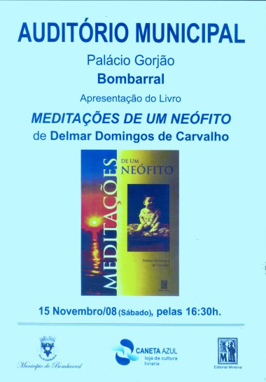 cartaz sobre o lanamento do livro meditaes de um nefito